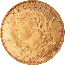 Moneta, Szwajcaria, 20 Francs, 1925, Bern, MS(63), Złoto, KM:35.1