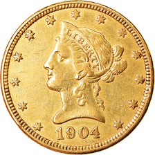 Moneda, Estados Unidos, Coronet Head, $10, Eagle, 1904, U.S. Mint, New Orleans