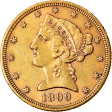 Munten, Verenigde Staten, Coronet Head, $5, Half Eagle, 1899, U.S. Mint