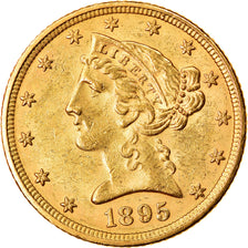 Monnaie, États-Unis, Coronet Head, $5, Half Eagle, 1895, U.S. Mint