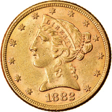 Moneta, Stati Uniti, Coronet Head, $5, Half Eagle, 1882, U.S. Mint