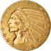 Coin, United States, Indian Head, $5, Half Eagle, 1909, Denver, AU(50-53), Gold