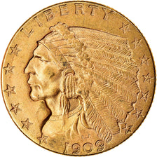 Moneda, Estados Unidos, Indian Head, $2.50, Quarter Eagle, 1909, U.S. Mint