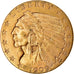 Moneta, USA, Indian Head, $2.50, Quarter Eagle, 1909, U.S. Mint, Philadelphia