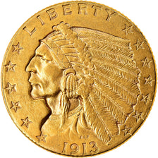 Moeda, Estados Unidos da América, Indian Head, $2.50, Quarter Eagle, 1913