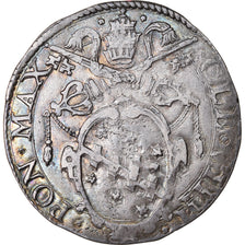 Munten, Italiaanse staten, PAPAL STATES, Clément VIII, Testone, Roma, ZF