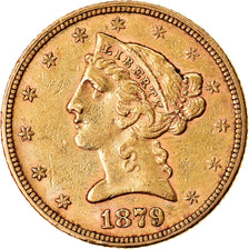 Munten, Verenigde Staten, Coronet Head, $5, Half Eagle, 1879, U.S. Mint