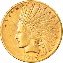 Coin, United States, Indian Head, $10, Eagle, 1915, U.S. Mint, Philadelphia