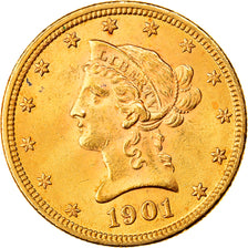 Moneta, Stati Uniti, Coronet Head, $10, Eagle, 1901, Philadelphia, SPL-, Oro