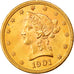 Moneta, Stati Uniti, Coronet Head, $10, Eagle, 1901, Philadelphia, SPL-, Oro