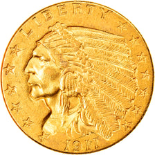 Münze, Vereinigte Staaten, Indian Head, $2.50, Quarter Eagle, 1911, U.S. Mint