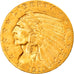 Moneta, Stati Uniti, Indian Head, $2.50, Quarter Eagle, 1911, U.S. Mint