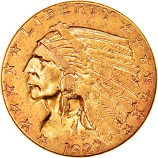 Coin, United States, Indian Head, $2.50, Quarter Eagle, 1927, U.S. Mint