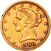 Moneta, Stati Uniti, Coronet Head, $5, Half Eagle, 1880, Philadelphia, BB, Oro