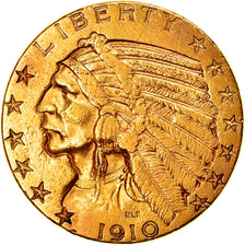 Monnaie, États-Unis, Indian Head, $5, Half Eagle, 1910, U.S. Mint, San