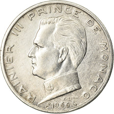 Moeda, Mónaco, Rainier III, 5 Francs, 1966, EF(40-45), Prata, KM:141