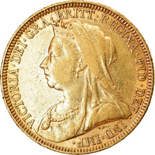 Moneta, Wielka Brytania, Victoria, Sovereign, 1893, AU(55-58), Złoto, KM:785