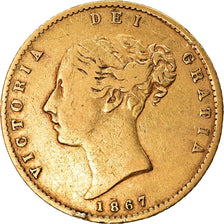 Munten, Groot Bretagne, Victoria, 1/2 Sovereign, 1867, FR+, Goud, KM:735.2