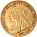 Moneda, Gran Bretaña, Victoria, 1/2 Sovereign, 1898, MBC, Oro, KM:784