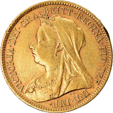 Monnaie, Grande-Bretagne, Victoria, 1/2 Sovereign, 1900, TTB, Or, KM:784