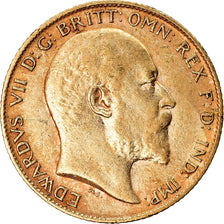 Moeda, Grã-Bretanha, Edward VII, 1/2 Sovereign, 1910, EF(40-45), Dourado