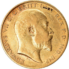 Coin, Great Britain, Edward VII, 1/2 Sovereign, 1904, EF(40-45), Gold, KM:804