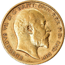 Coin, Great Britain, Edward VII, 1/2 Sovereign, 1905, EF(40-45), Gold, KM:804