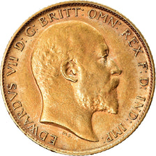 Moeda, Grã-Bretanha, Edward VII, 1/2 Sovereign, 1907, EF(40-45), Dourado