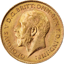 Monnaie, Grande-Bretagne, George V, 1/2 Sovereign, 1914, TTB+, Or, KM:819