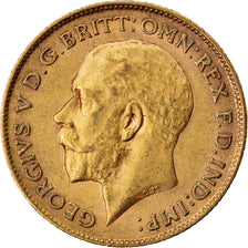 Coin, Great Britain, George V, 1/2 Sovereign, 1911, AU(50-53), Gold, KM:819