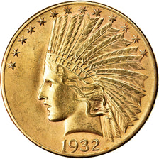 Moneta, USA, Indian Head, $10, Eagle, 1932, Philadelphia, AU(50-53)