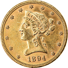 Moneda, Estados Unidos, Coronet Head, $10, 1894, Philadelphia, MBC+