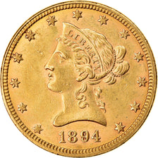 Moneda, Estados Unidos, Coronet Head, $10, 1894, Philadelphia, MBC+