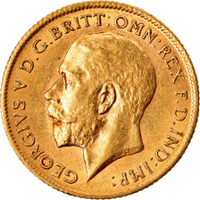 Moneda, Gran Bretaña, George V, 1/2 Sovereign, 1911, EBC, Oro, KM:819