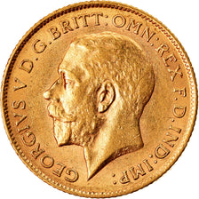 Coin, Great Britain, George V, 1/2 Sovereign, 1911, AU(55-58), Gold, KM:819