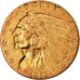 Coin, United States, $2.50, Quarter Eagle, 1913, Philadelphia, AU(50-53), Gold