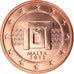 Malta, 2 Euro Cent, 2013, MS(65-70), Aço Cromado a Cobre