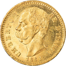 Coin, Italy, Umberto I, 20 Lire, 1882, Rome, MS(60-62), Gold, KM:21