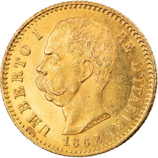 Moeda, Itália, Umberto I, 20 Lire, 1882, Rome, MS(60-62), Dourado, KM:21