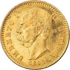 Coin, Italy, Umberto I, 20 Lire, 1882, Rome, MS(60-62), Gold, KM:21