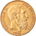 Coin, Belgium, Leopold II, 20 Francs, 20 Frank, 1877, AU(50-53), Gold, KM:37