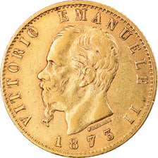 Munten, Italië, Vittorio Emanuele II, 20 Lire, 1873, Milan, ZF, Goud, KM:10.3