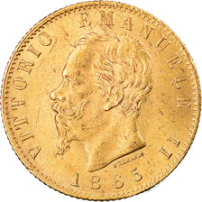 Moneta, Italia, Vittorio Emanuele II, 20 Lire, 1865, Torino, SPL-, Oro, KM:10.1