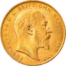 Moneta, Wielka Brytania, Edward VII, Sovereign, 1904, AU(50-53), Złoto, KM:805