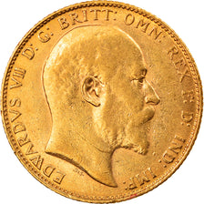 Coin, Great Britain, Edward VII, Sovereign, 1905, AU(50-53), Gold, KM:805