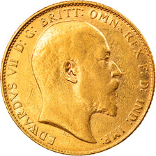 Moneta, Wielka Brytania, Edward VII, Sovereign, 1906, AU(50-53), Złoto, KM:805