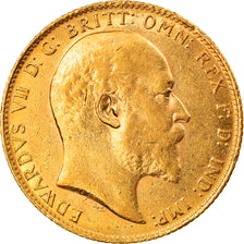 Moneta, Wielka Brytania, Edward VII, Sovereign, 1906, AU(50-53), Złoto, KM:805