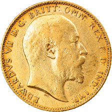 Monnaie, Grande-Bretagne, Edward VII, Sovereign, 1902, TTB+, Or, KM:805