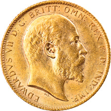 Moneta, Wielka Brytania, Edward VII, Sovereign, 1903, AU(55-58), Złoto, KM:805