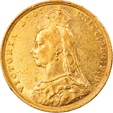 Moneda, Gran Bretaña, Victoria, Sovereign, 1890, MBC, Oro, KM:767